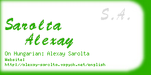 sarolta alexay business card